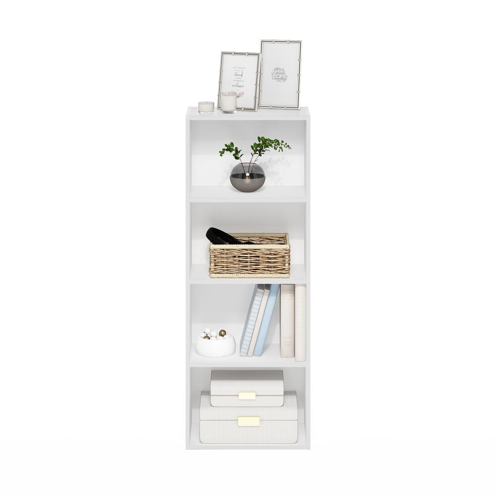 Furinno Luder 4-Tier Open Shelf Bookcase, White. Picture 5