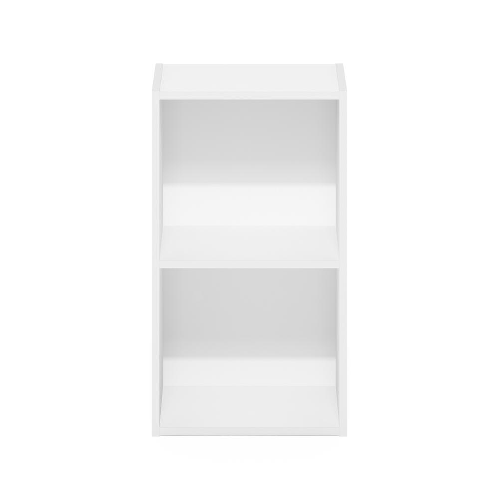 Furinno Pasir 2-Tier Open Shelf Bookcase, White. Picture 3