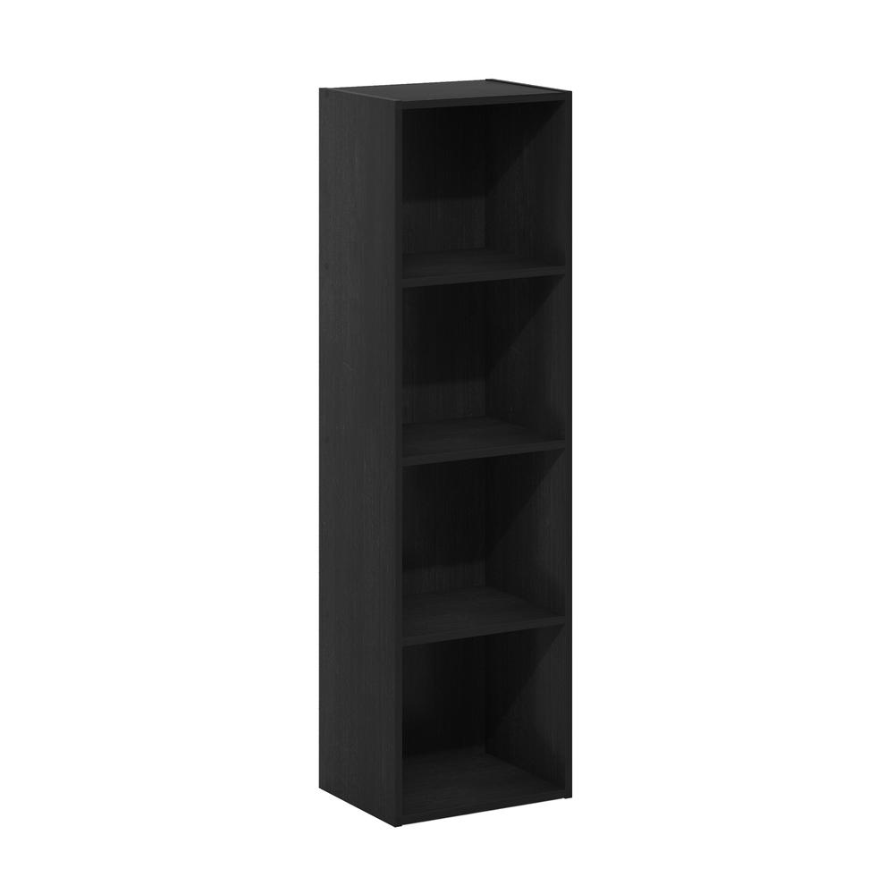 Furinno Pasir 4-Tier Open Shelf Bookcase, Blackwood. Picture 1