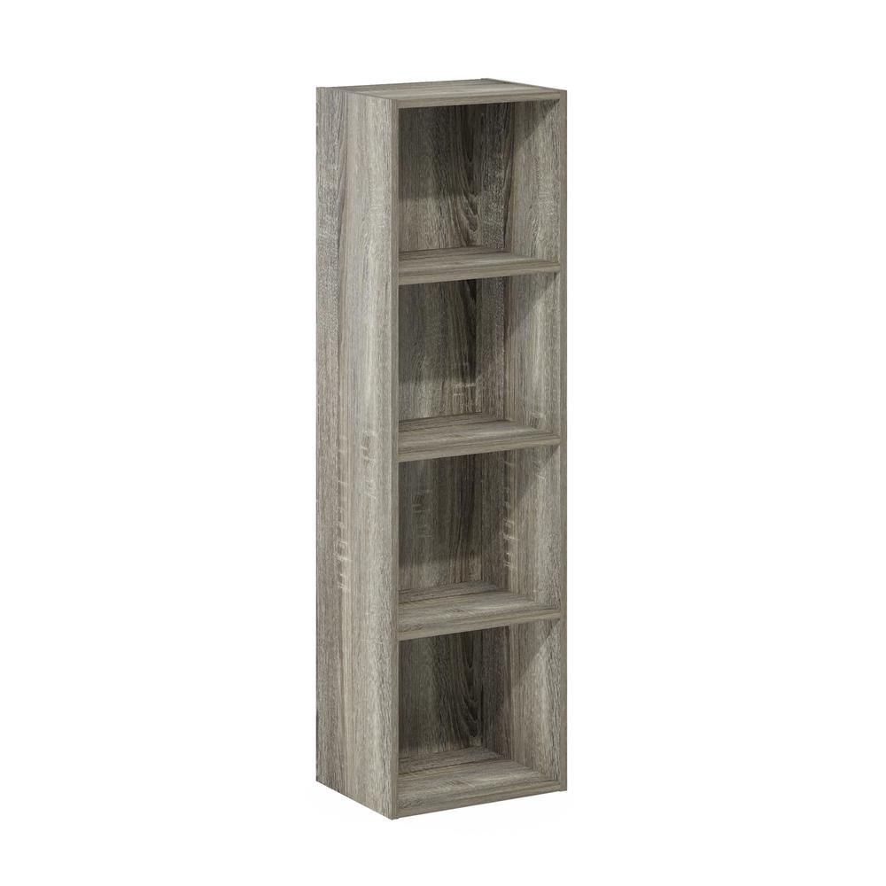Furinno Pasir 4-Tier Open Shelf Bookcase, French Oak. Picture 1