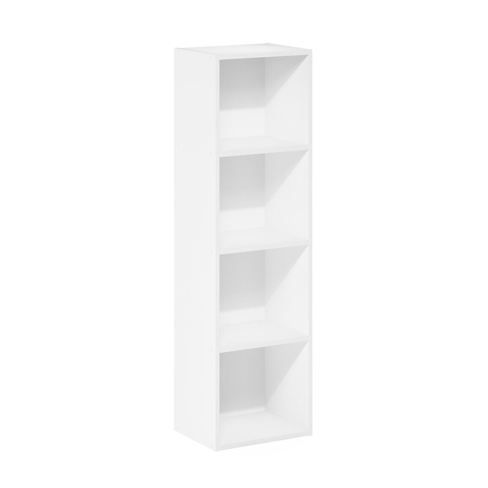 Furinno Pasir 5-Tier Open Shelf Bookcase, White. Picture 1