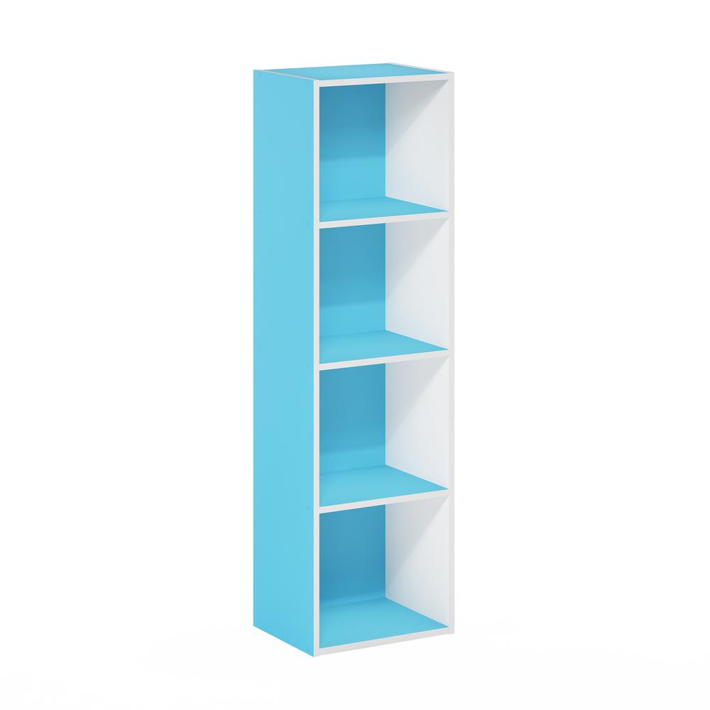 Furinno Pasir 4-Tier Open Shelf Bookcase, White. Picture 1