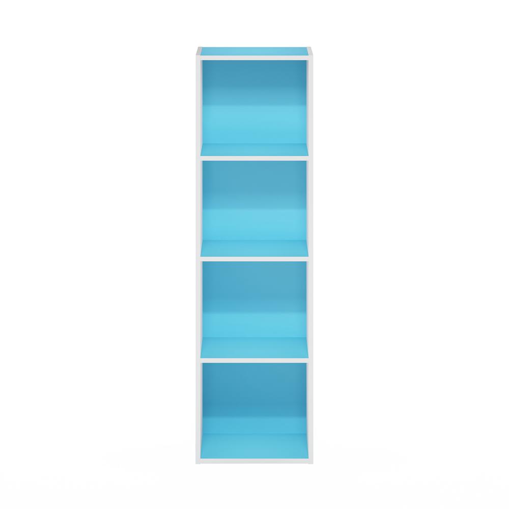 Furinno Pasir 4-Tier Open Shelf Bookcase, White. Picture 3