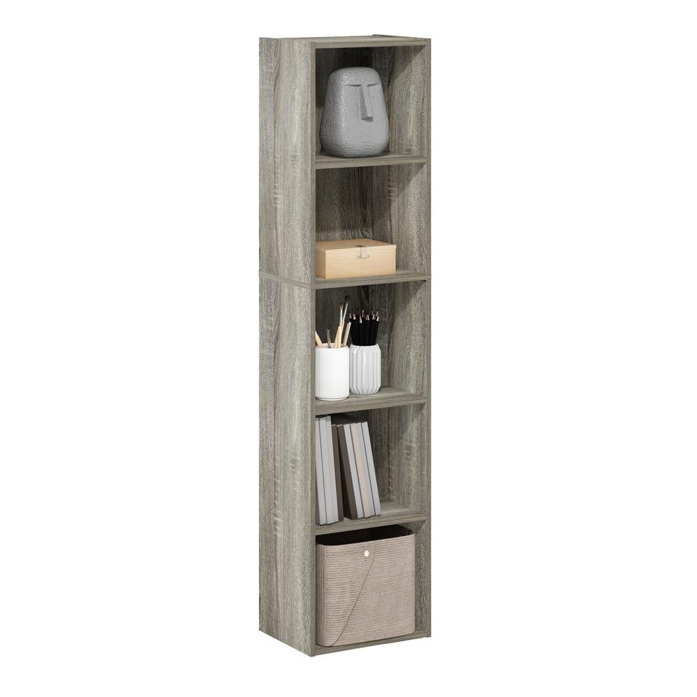 Furinno Pasir 5-Tier Open Shelf Bookcase, French Oak. Picture 4