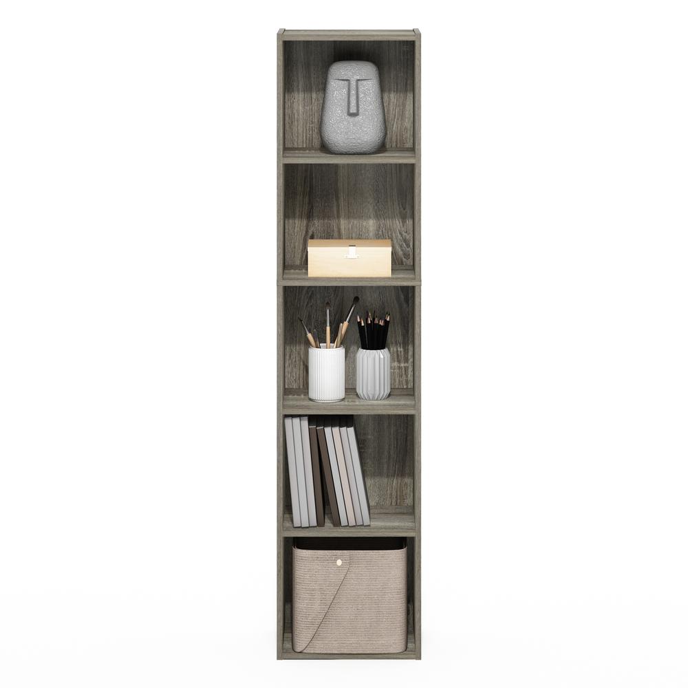 Furinno Pasir 5-Tier Open Shelf Bookcase, French Oak. Picture 5