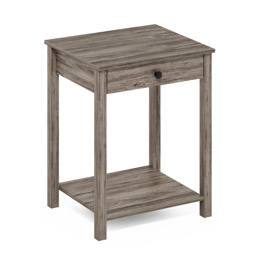 Furinno Classic Side Table with Drawer, Rustic Oak. Picture 1