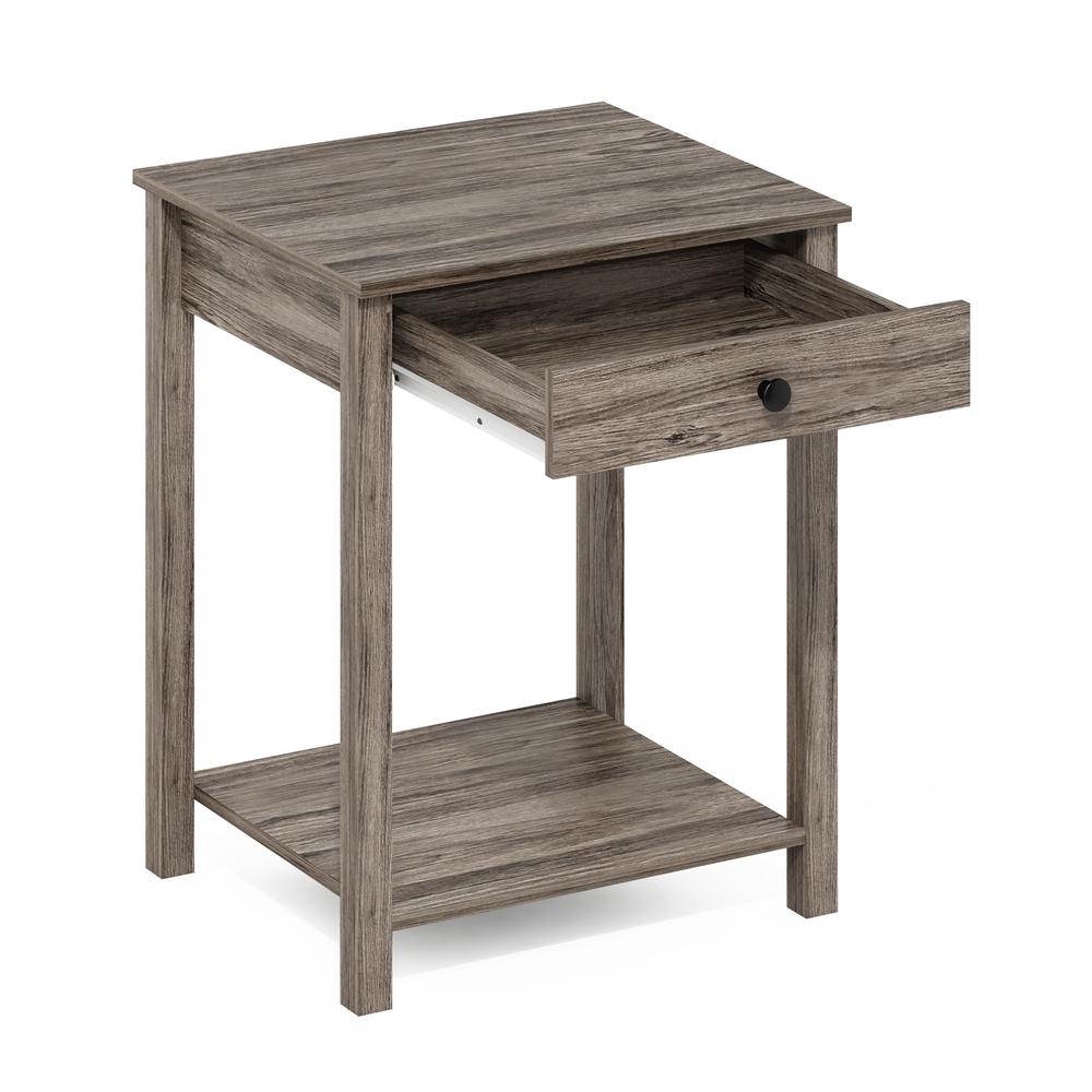 Furinno Classic Side Table with Drawer, Rustic Oak. Picture 4