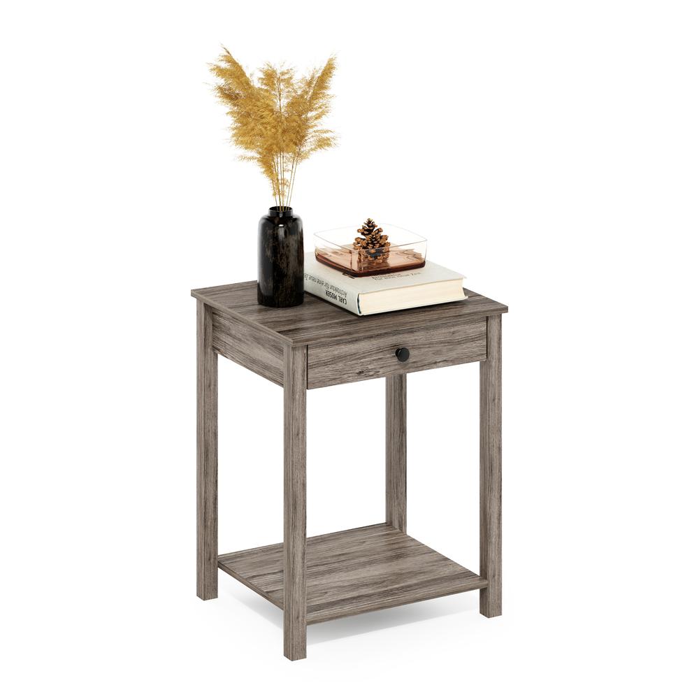 Furinno Classic Side Table with Drawer, Rustic Oak. Picture 5
