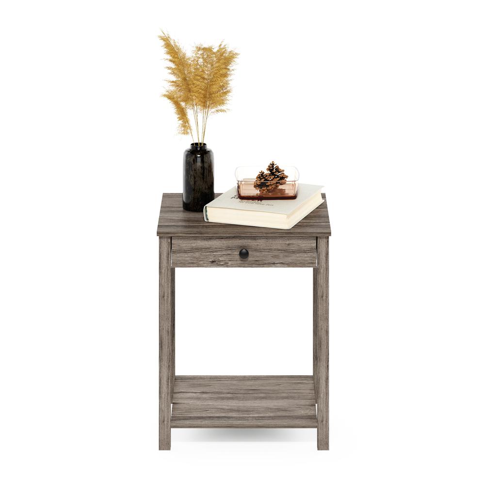 Furinno Classic Side Table with Drawer, Rustic Oak. Picture 6