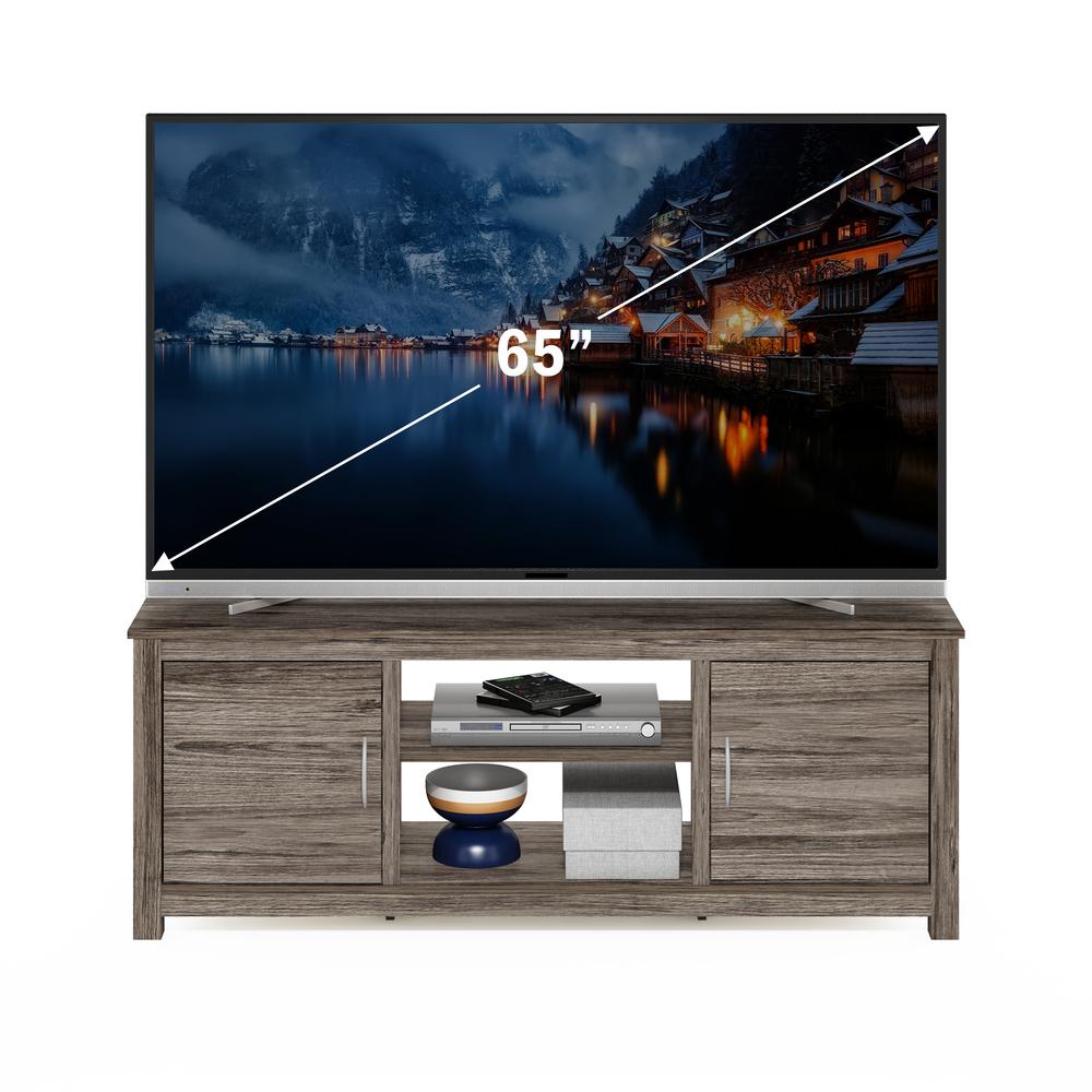 Furinno Classic TV Stand with Storage for TV up to 65 Inch, Rustic Oak. Picture 6