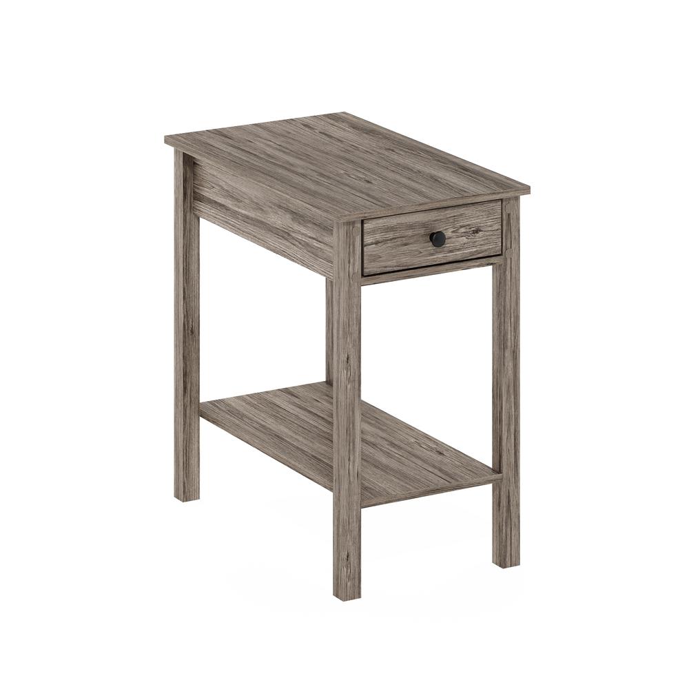 Furinno Classic Rectangular Side Table with Drawer, Rustic Oak. Picture 1