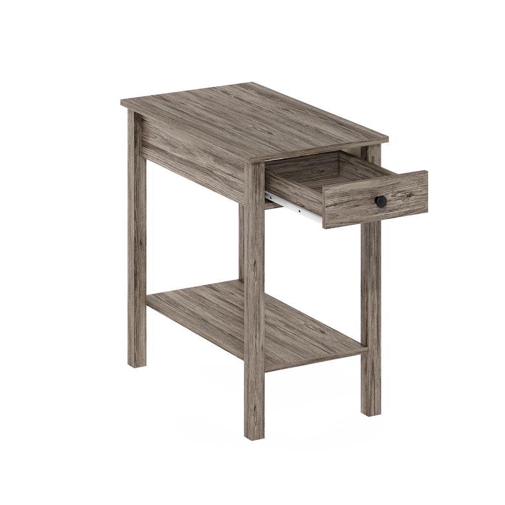 Furinno Classic Rectangular Side Table with Drawer, Rustic Oak. Picture 4