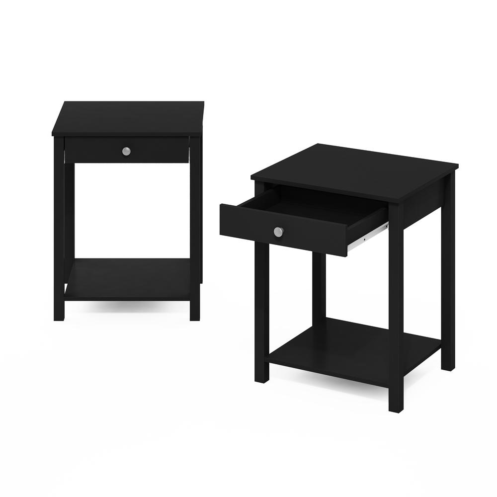 Furinno Classic Side Table with Drawer, Set of 2, Americano. Picture 3
