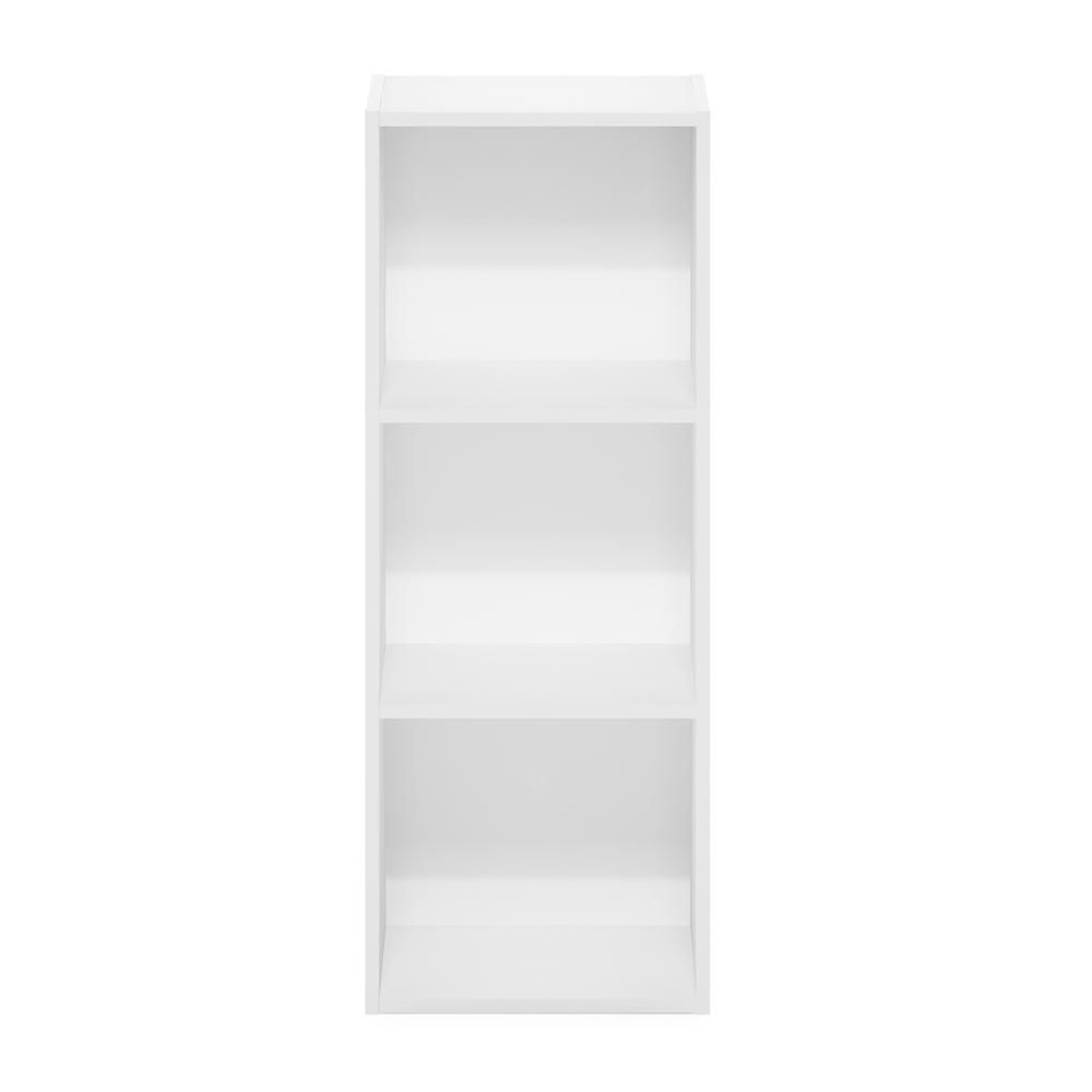 Furinno Pasir 3-Tier No Tool Assembly Open Shelf Bookcase, White. Picture 3