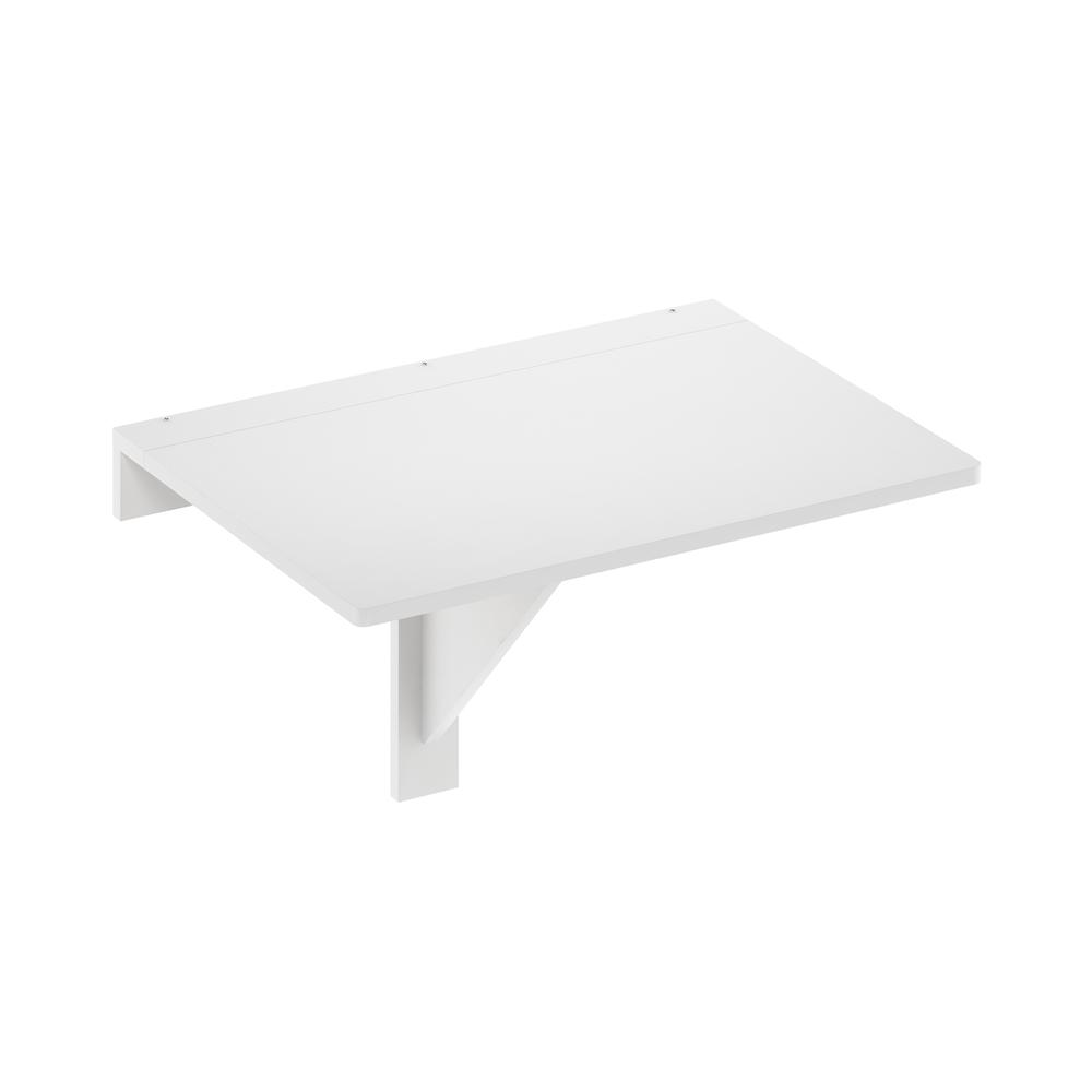 Furinno Hermite Wall Mounting Folding Table, White. Picture 1
