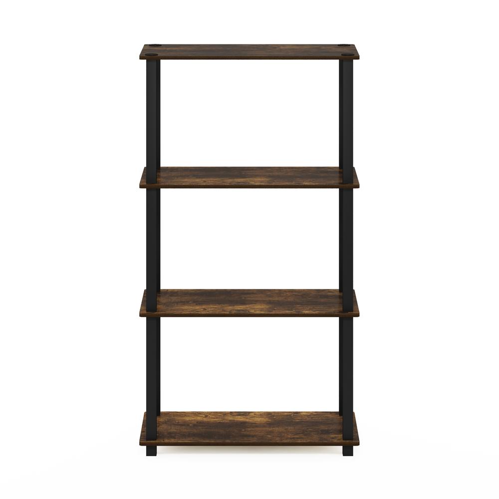 Furinno Turn-S-Tube 4-Tier Multipurpose Shelf Display Rack with Square Tube, Amber Pine/Black. Picture 3
