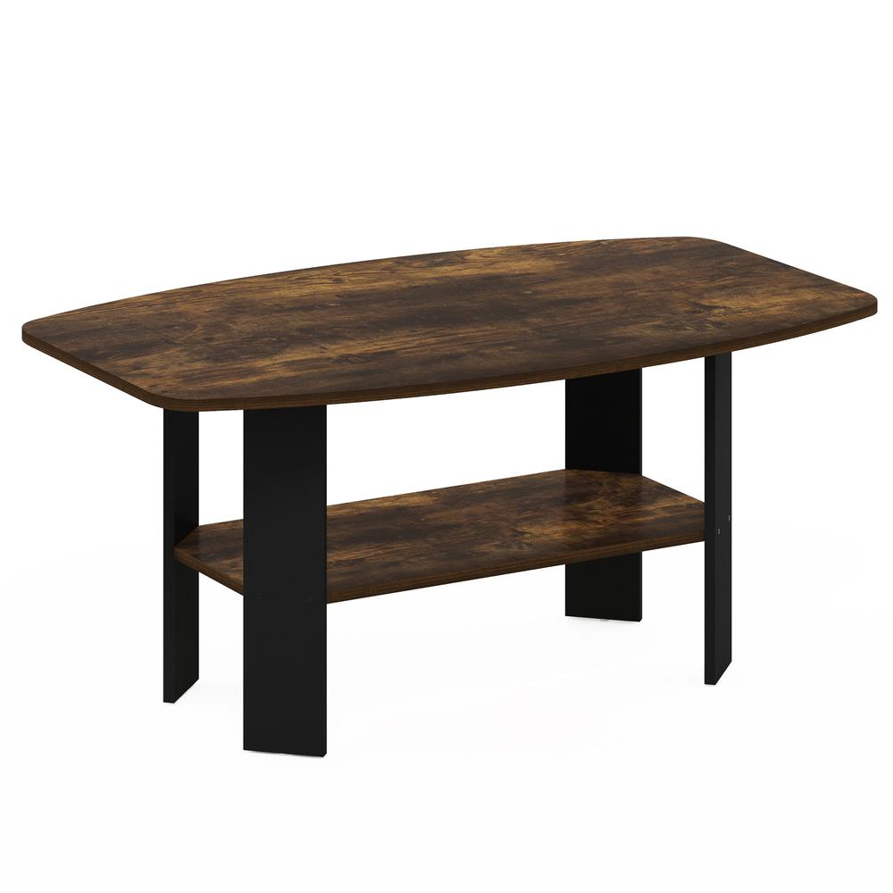 Furinno Simple Design Coffee Table, Amber Pine/Black. Picture 1