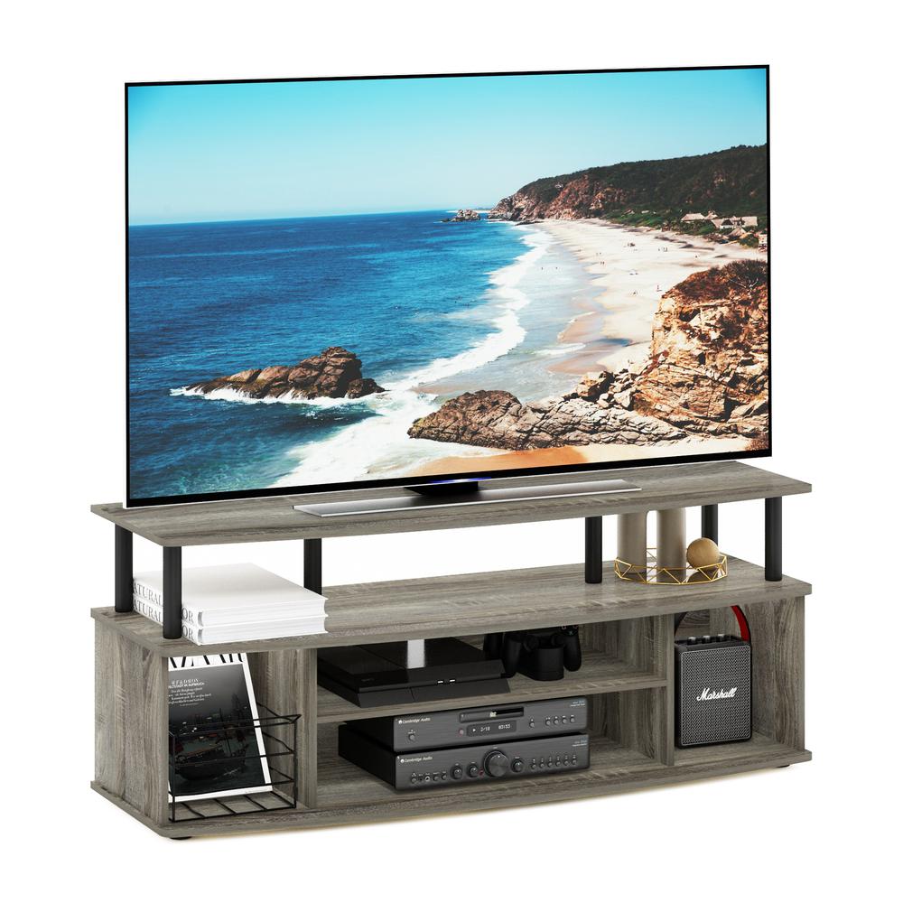 JAYA Large Entertainment Center Hold up to 55-IN TV, French Oak/Black. Picture 4