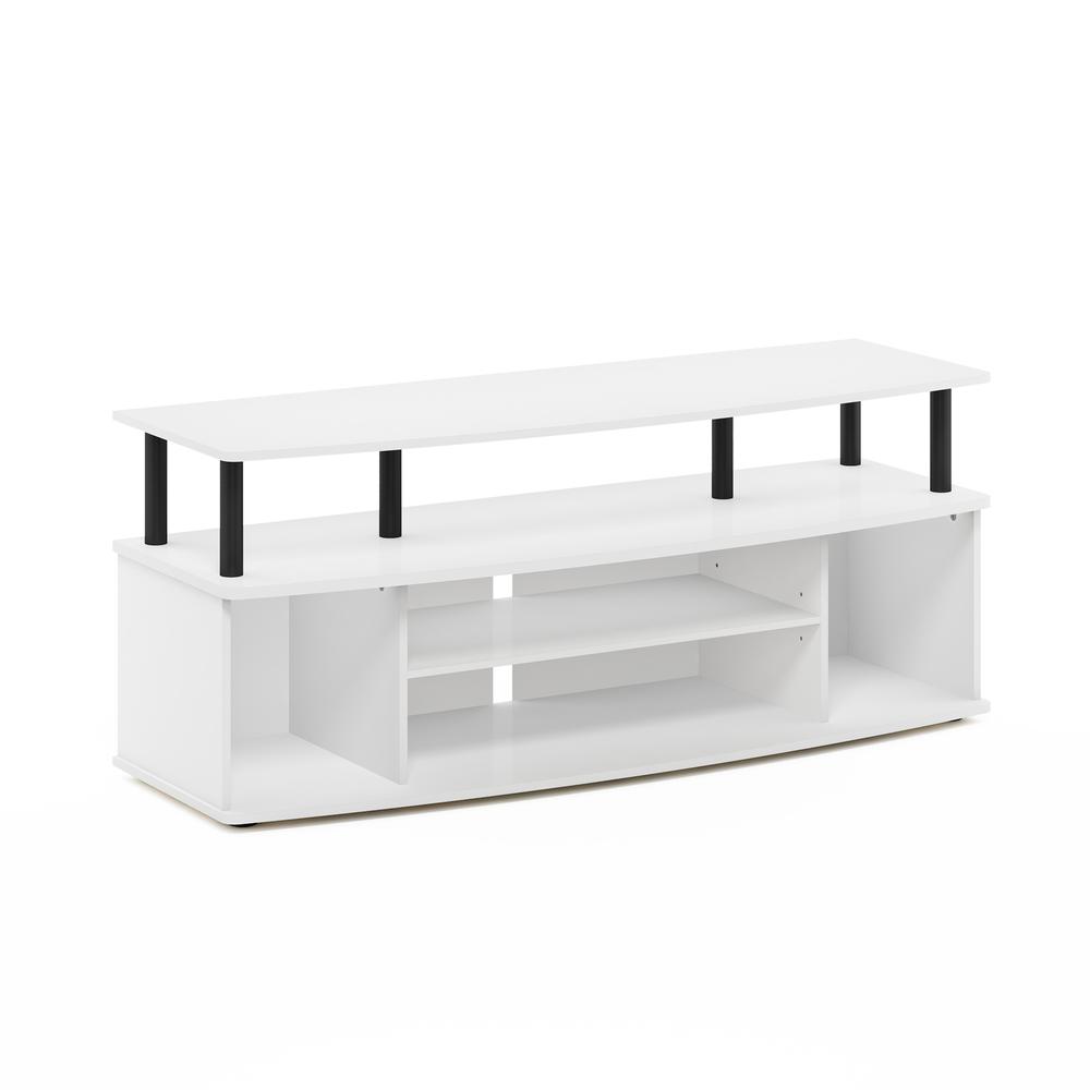 Furinno JAYA Large Entertainment Center Hold up to 55-IN TV, White/Black. Picture 1