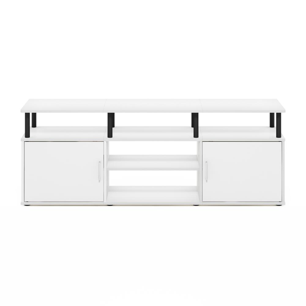 Furinno Jensen TV Stand for TV up to 70 Inch, Solid White/Black. Picture 3