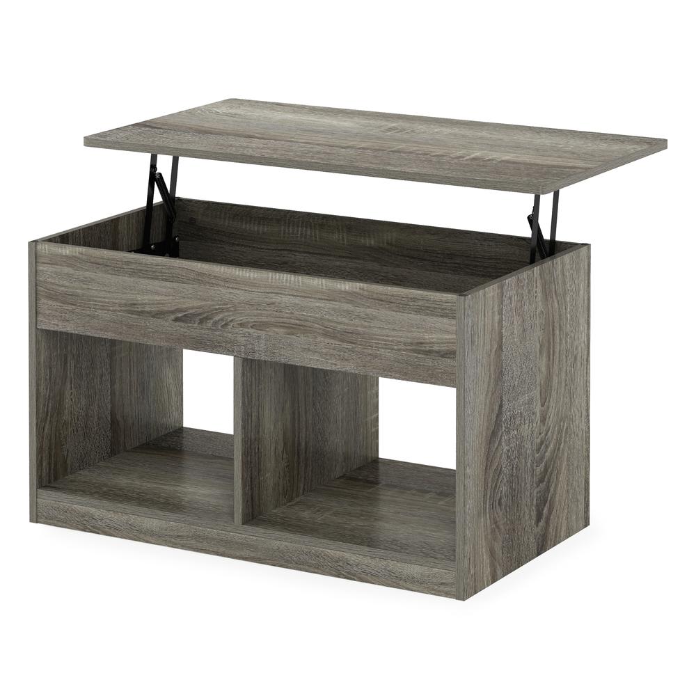Furinno Jensen Lift Top Coffee Table, French Oak Grey. Picture 4
