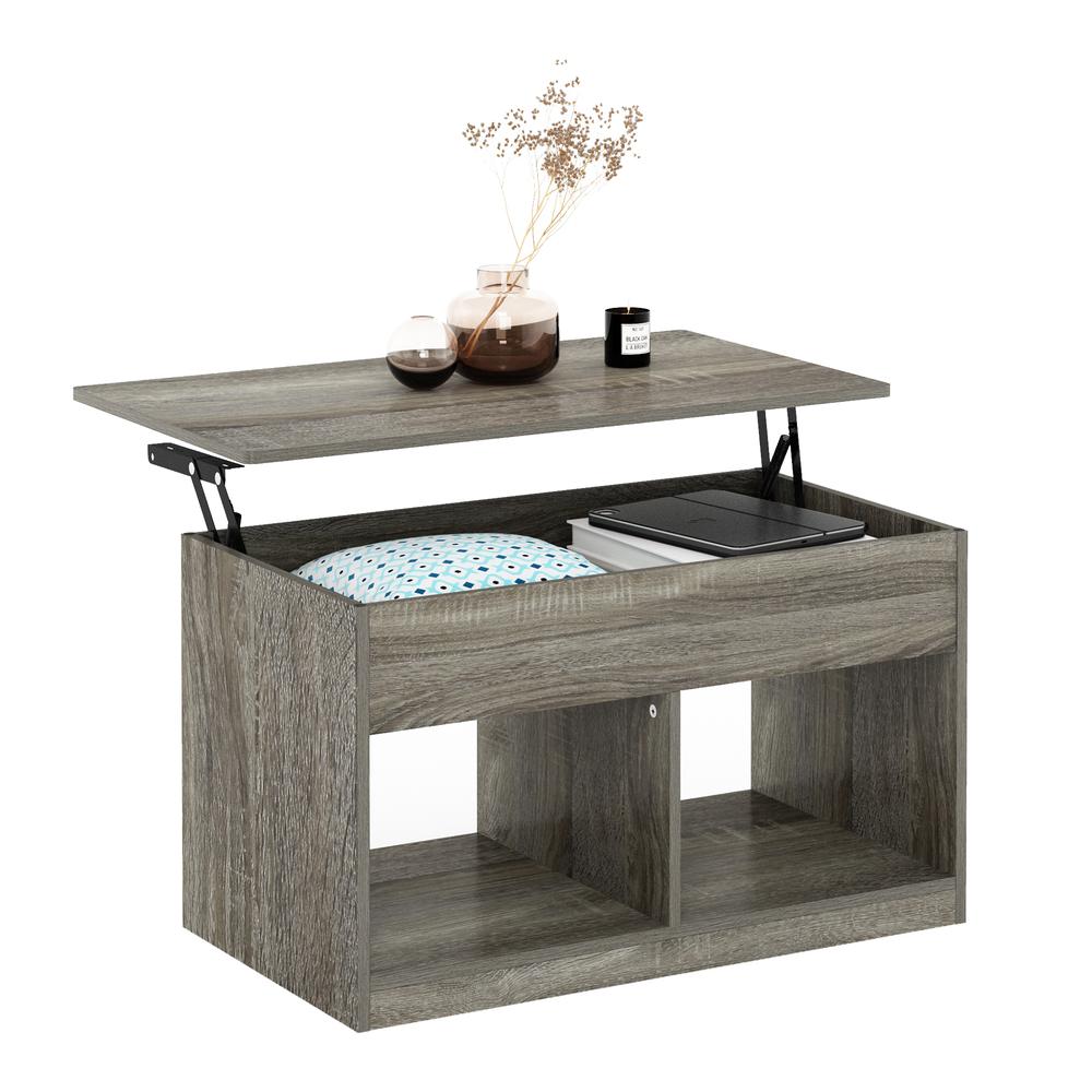 Furinno Jensen Lift Top Coffee Table, French Oak Grey. Picture 6