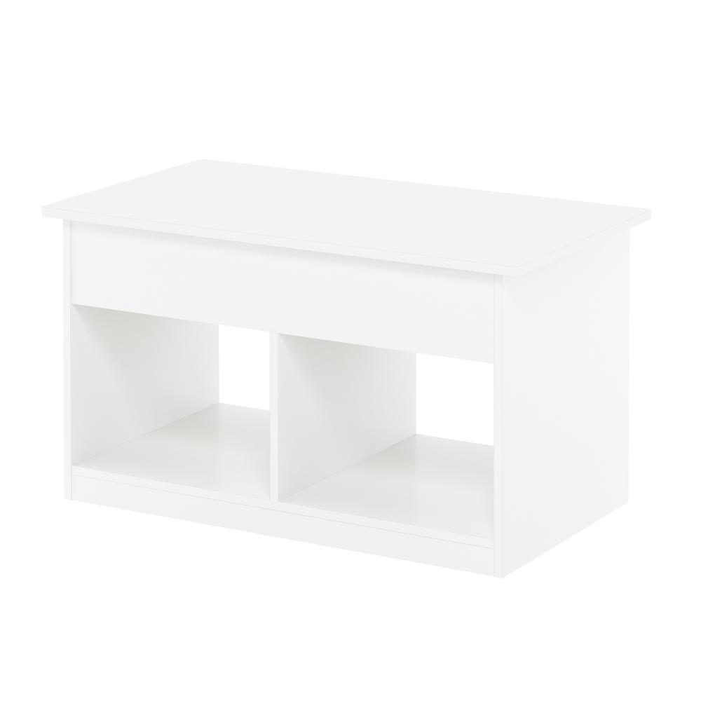 Furinno Jensen Lift Top Coffee Table, Solid White. Picture 1