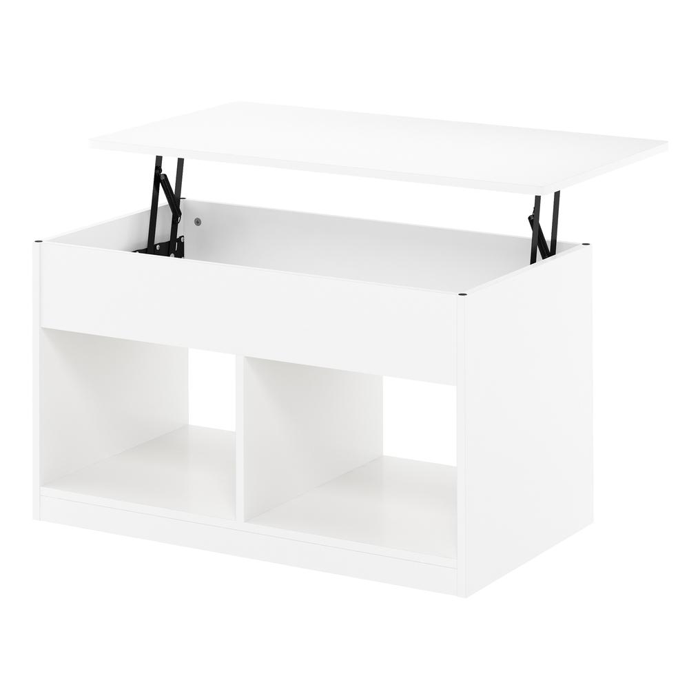Furinno Jensen Lift Top Coffee Table, Solid White. Picture 4