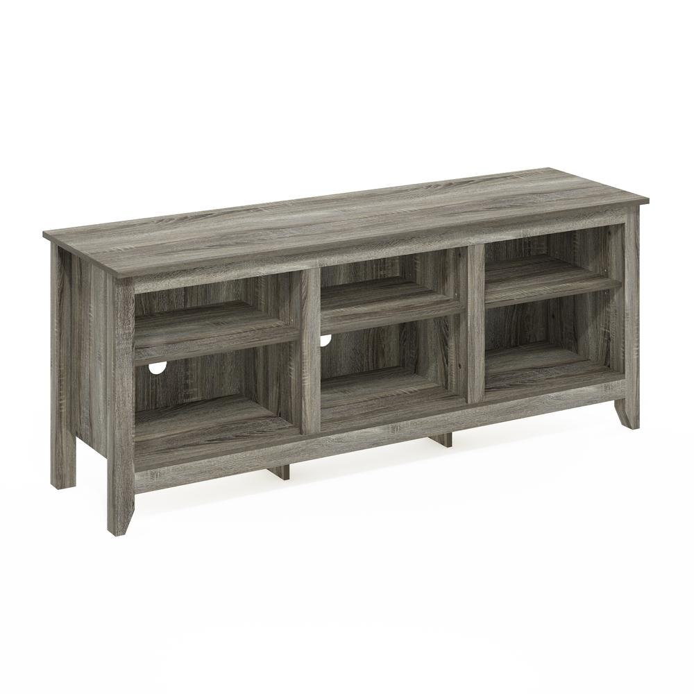 Furinno Jensen TV Entertainment Center for TV up to 65 Inch, French Oak Grey. Picture 1