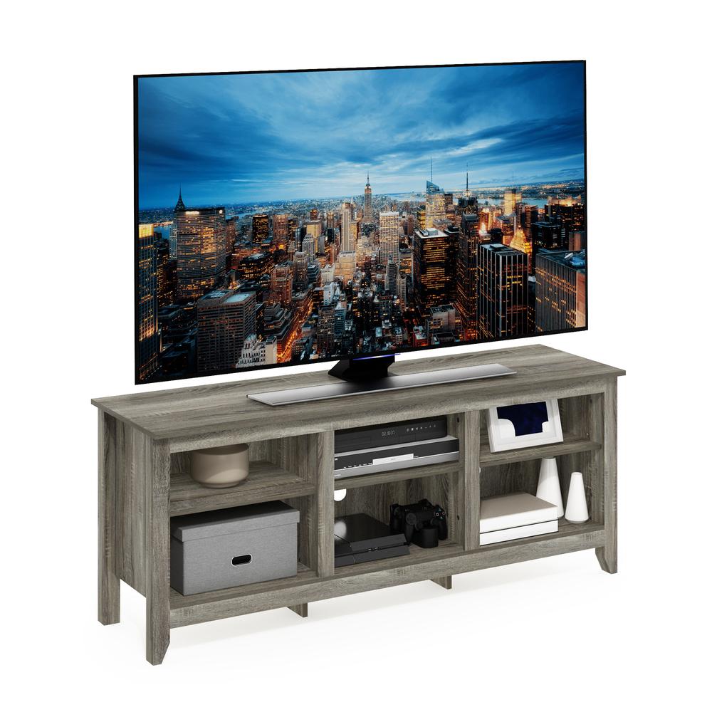 Furinno Jensen TV Entertainment Center for TV up to 65 Inch, French Oak Grey. Picture 4