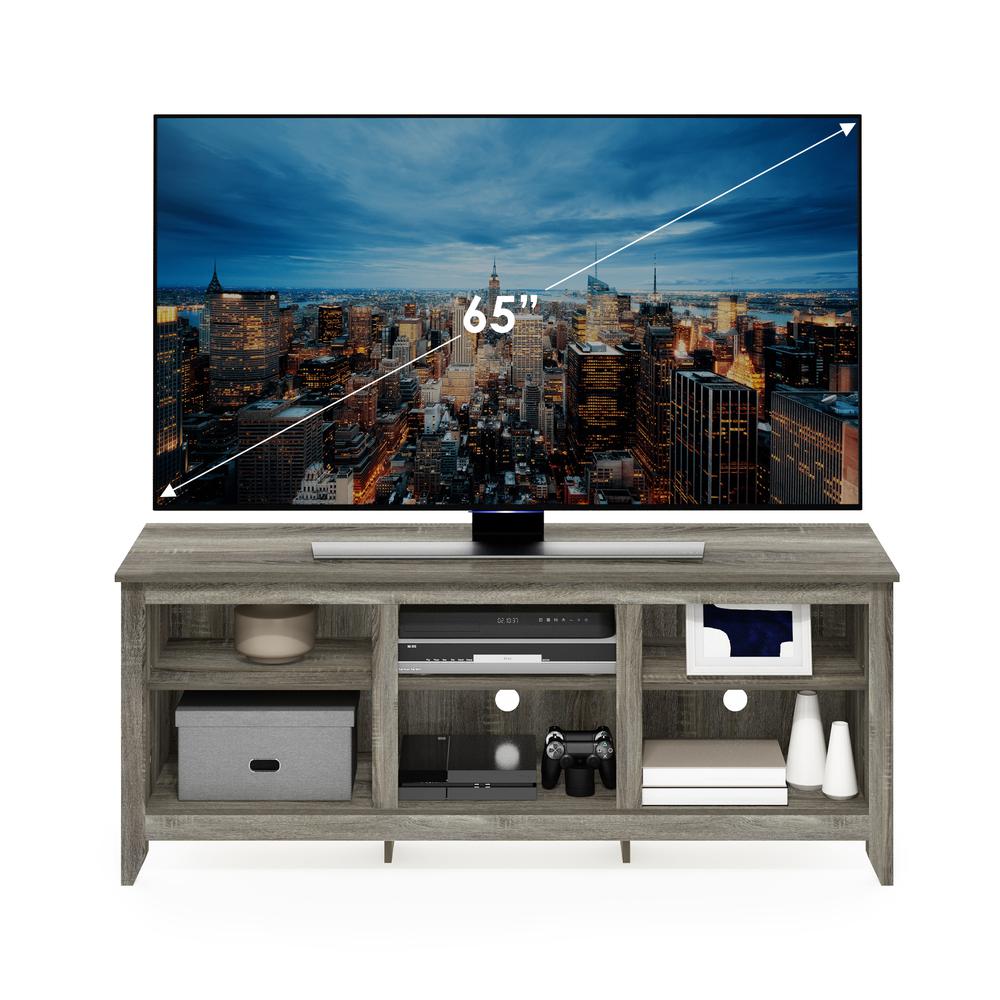 Furinno Jensen TV Entertainment Center for TV up to 65 Inch, French Oak Grey. Picture 5