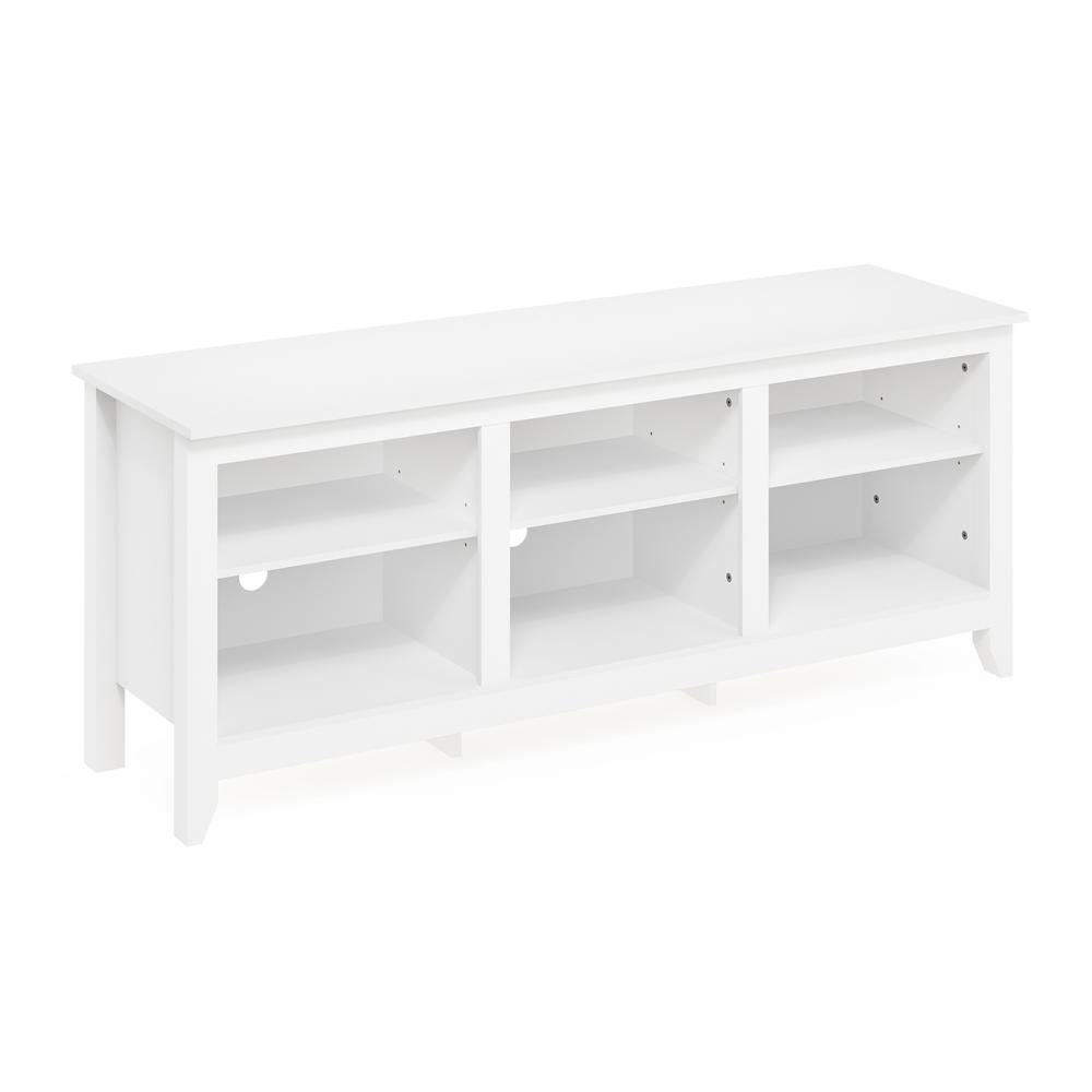 Furinno Jensen TV Entertainment Center for TV up to 65 Inch, Solid White. Picture 1