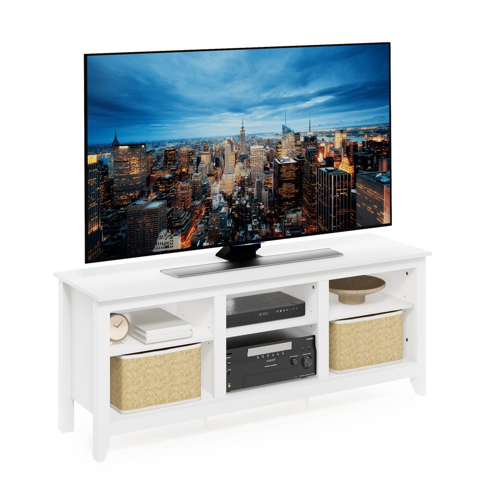 Furinno Jensen TV Entertainment Center for TV up to 65 Inch, Solid White. Picture 4
