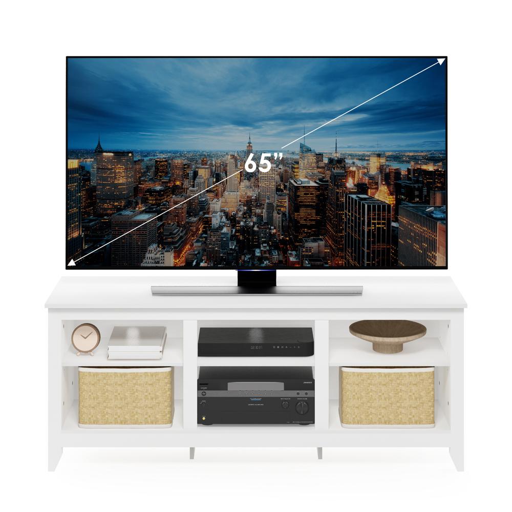 Furinno Jensen TV Entertainment Center for TV up to 65 Inch, Solid White. Picture 5