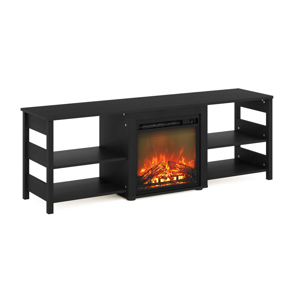 Furinno Classic 70 Inch TV Stand with Fireplace- Americano. Picture 1