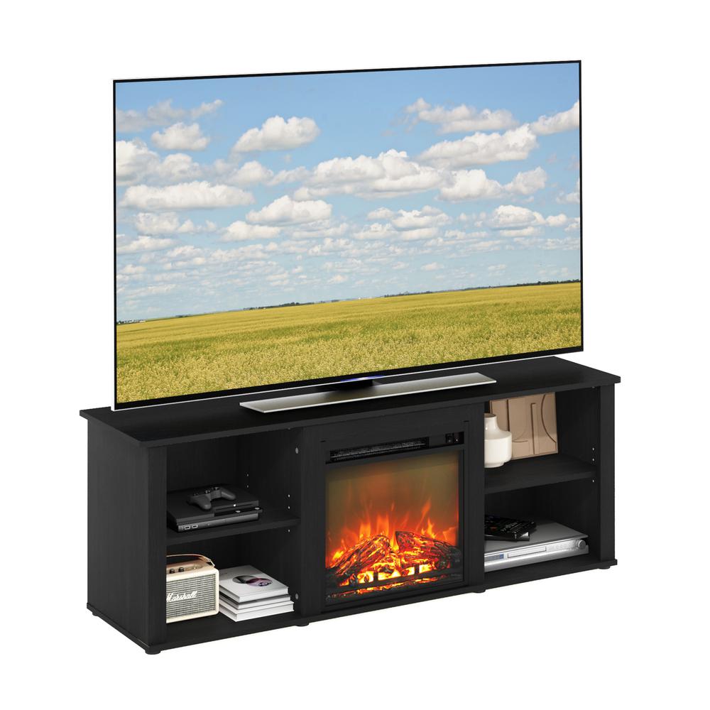 Furinno Classic 60 Inch TV Stand with Fireplace, Americano. Picture 6