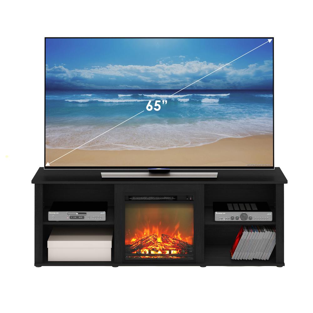 Furinno Classic 70 Inch TV Stand with Fireplace, Americano. Picture 5