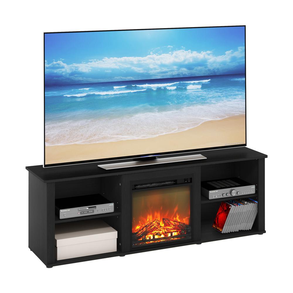 Furinno Classic 70 Inch TV Stand with Fireplace, Americano. Picture 6