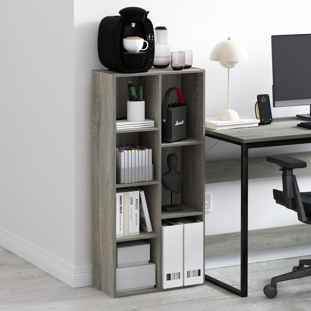 Furinno Luder 7-Cube Reversible Open Shelf, French Oak. Picture 2