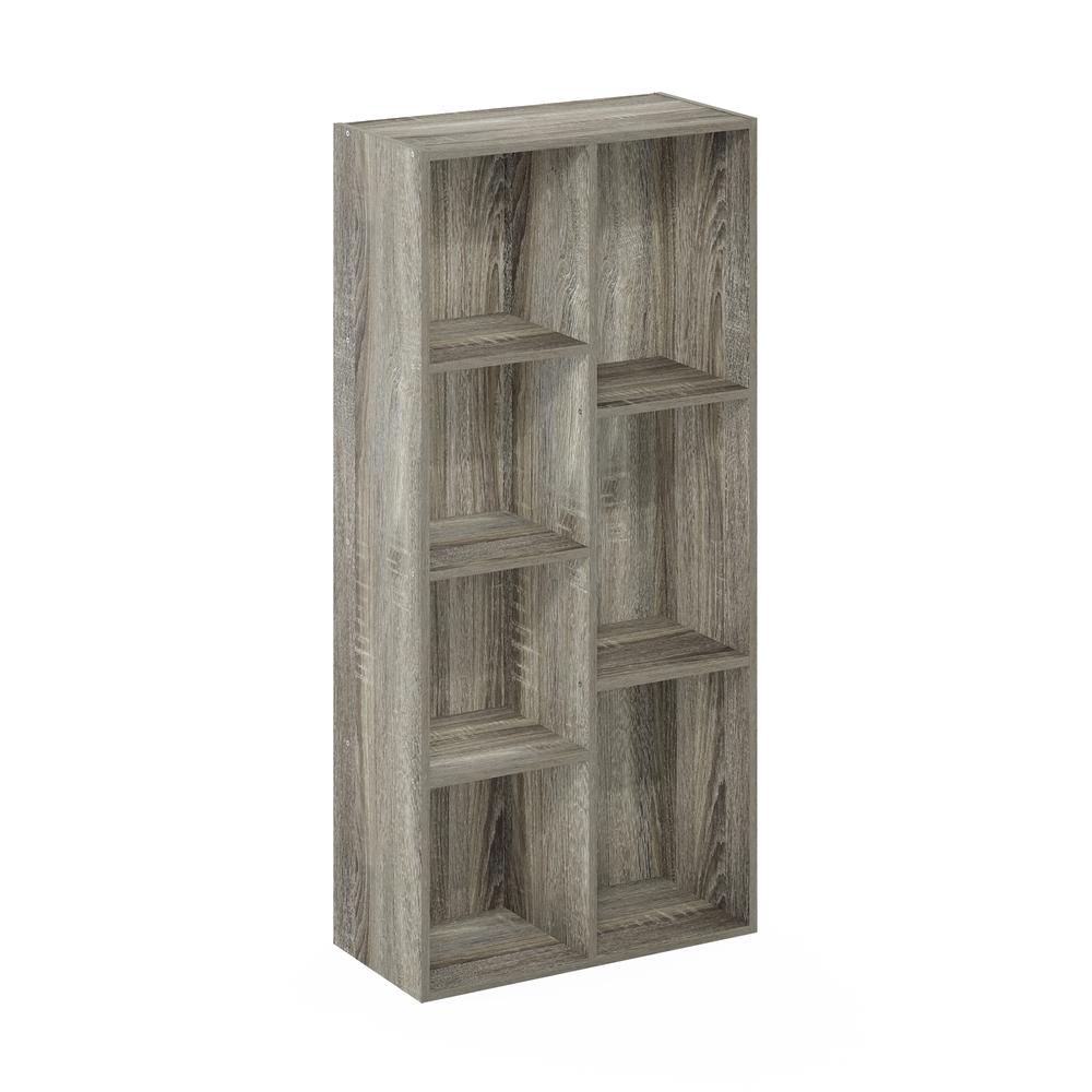 Furinno Luder 7-Cube Reversible Open Shelf, French Oak. Picture 1