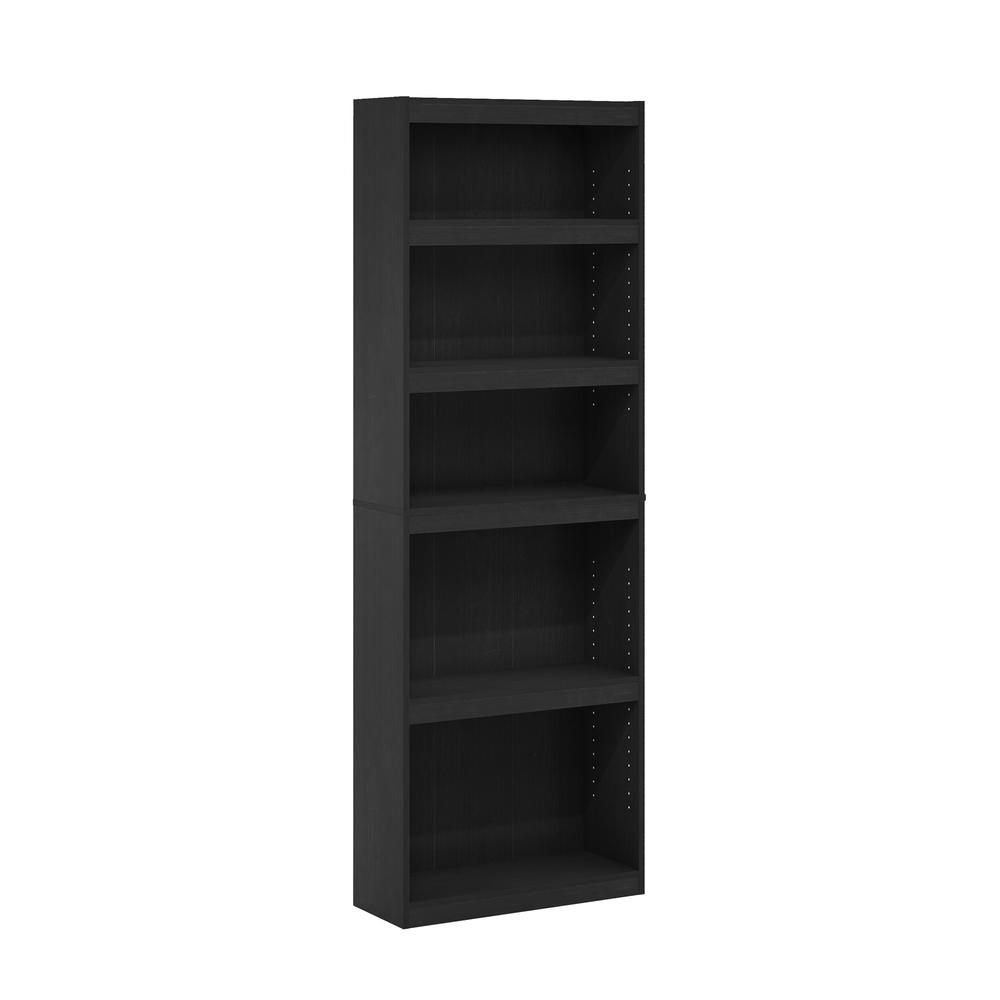 Furinno JAYA Enhanced Home 5-Tier Shelf Bookcase, Blackwood. Picture 1