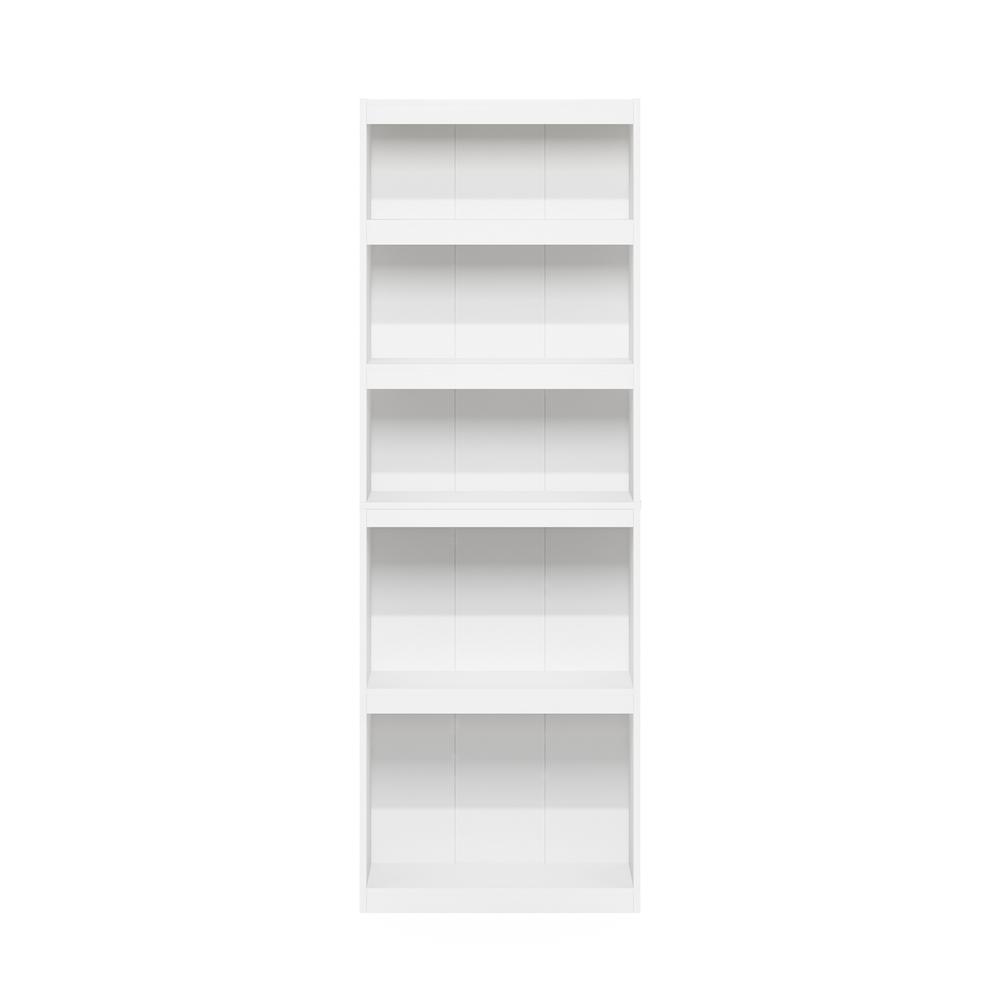 Furinno JAYA Enhanced Home 5-Tier Shelf Bookcase, White. Picture 3