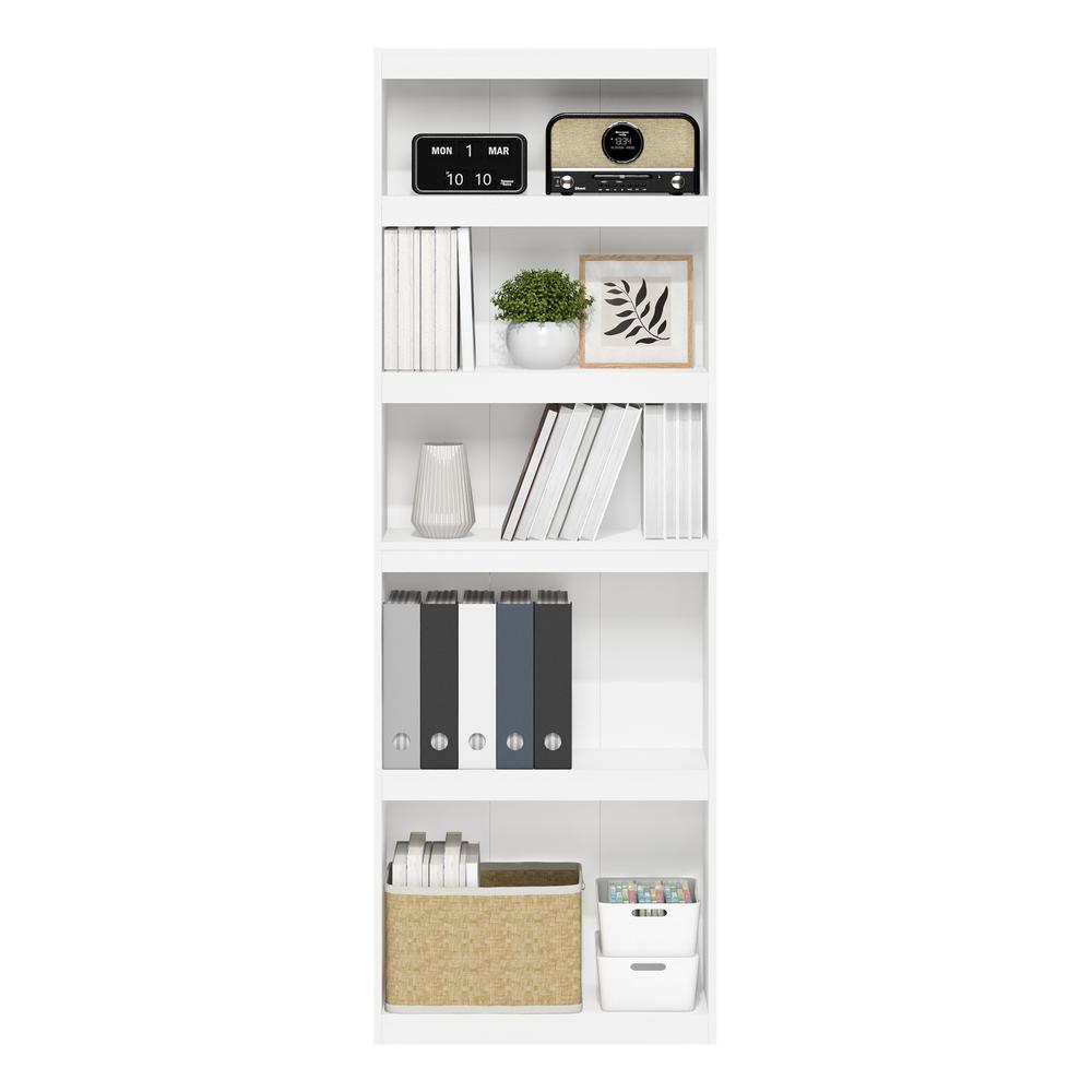 Furinno JAYA Enhanced Home 5-Tier Shelf Bookcase, White. Picture 5