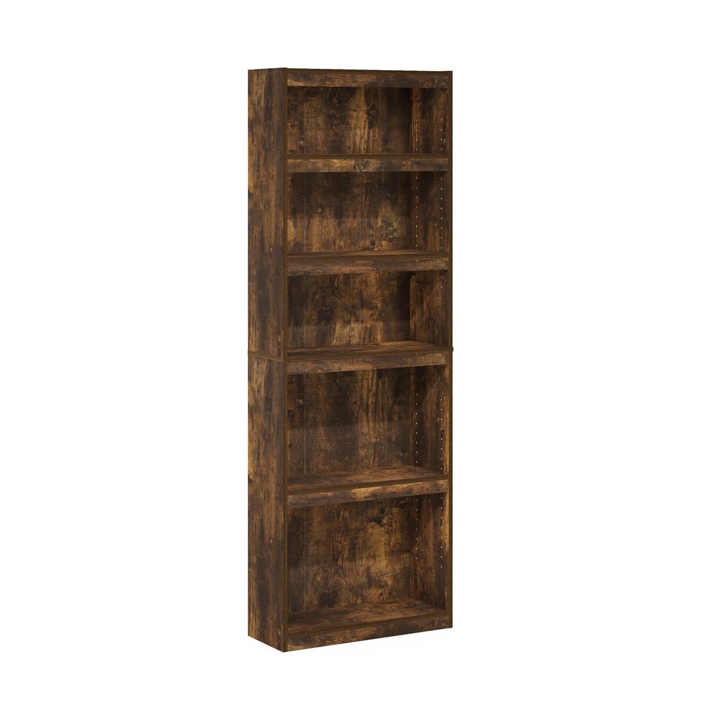Furinno JAYA Enhanced Home 5-Tier Shelf Bookcase, Amber Pine. Picture 1