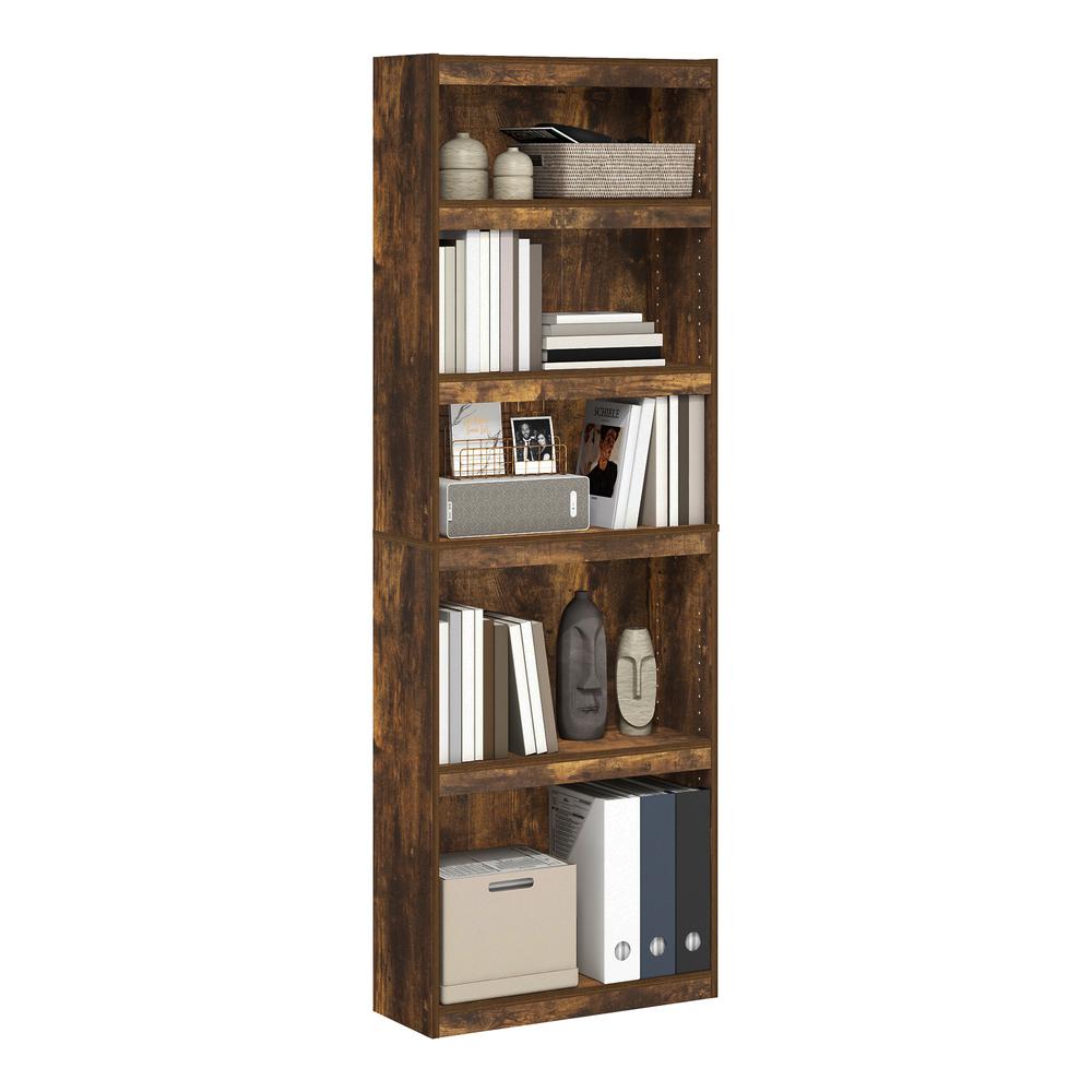 Furinno JAYA Enhanced Home 5-Tier Shelf Bookcase, Amber Pine. Picture 4