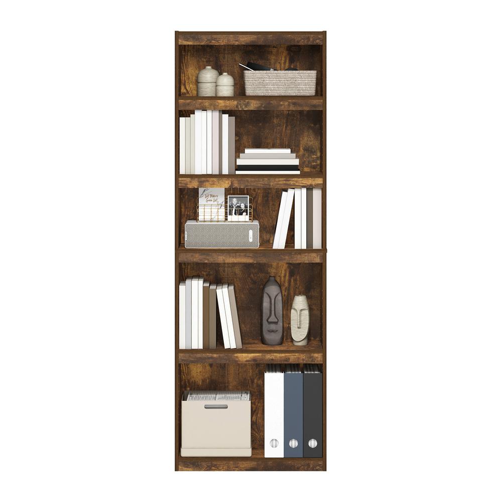 Furinno JAYA Enhanced Home 5-Tier Shelf Bookcase, Amber Pine. Picture 5