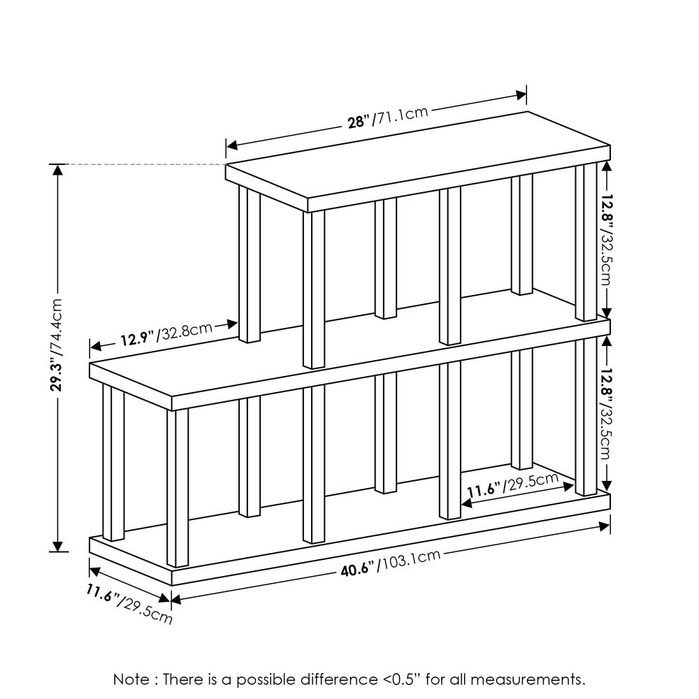 Furinno Turn-N-Tube No Tools 5-Cube Decorative Display Shelf, Americano/Black. Picture 2