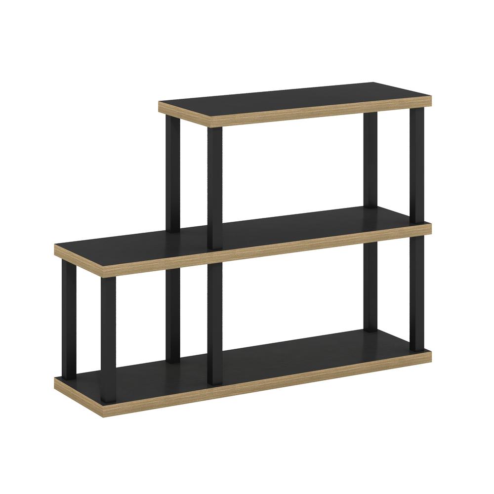 Furinno Turn-N-Tube No Tools 3-Tier Ladder Decorative Display Shelf, Americano/Black. Picture 1