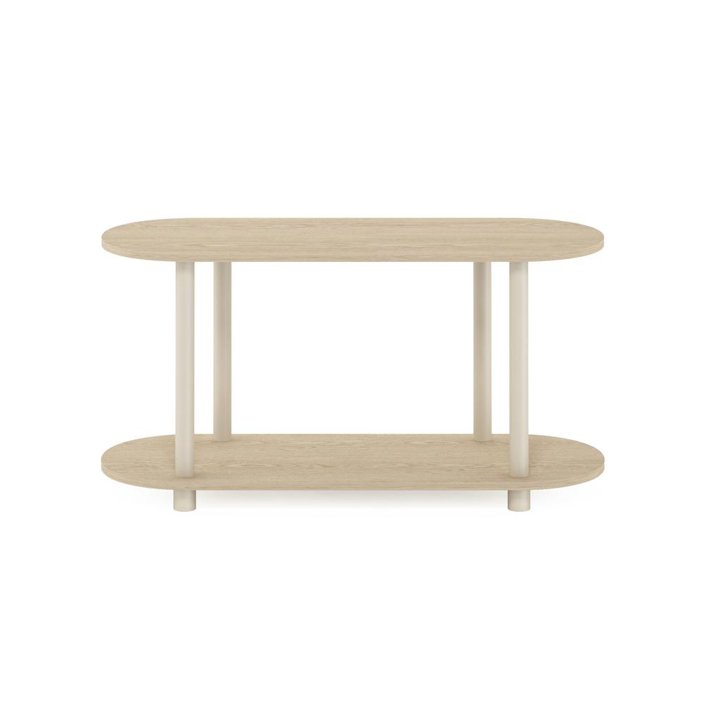 Furinno Turn-N-Tube No Tools Modern Oval Side Table, Bauhaus Oak/Beige. Picture 3