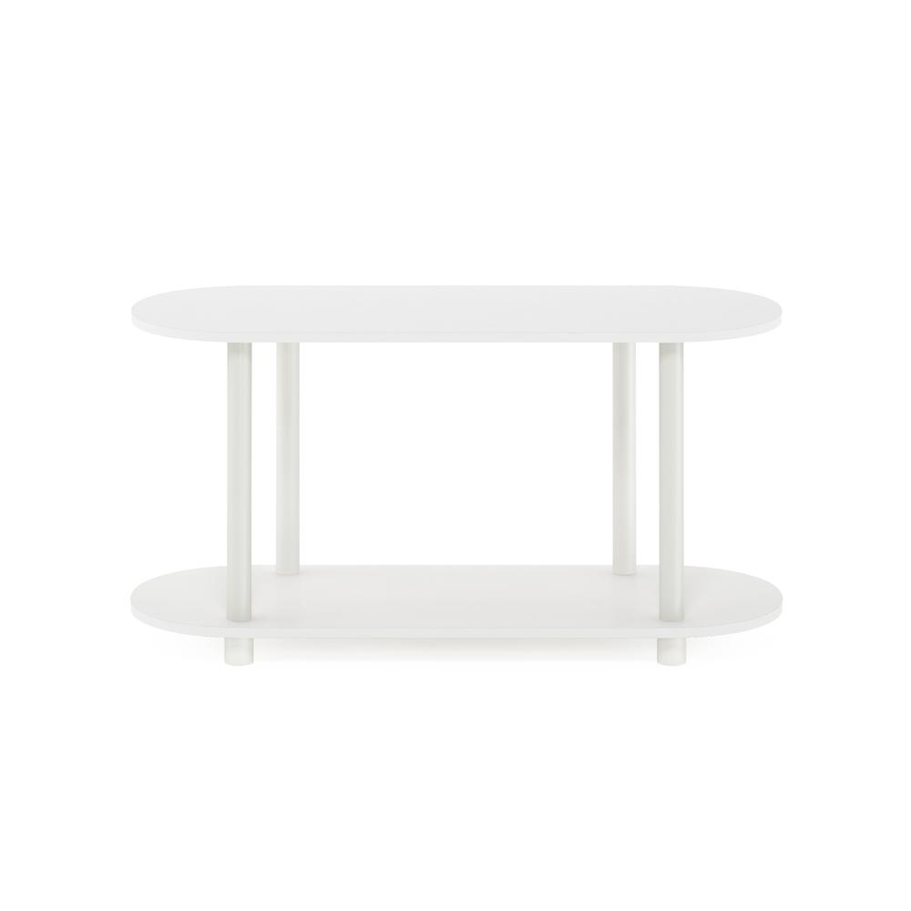 Furinno Turn-N-Tube No Tools Modern Oval Side Table, White/Virgin White. Picture 3